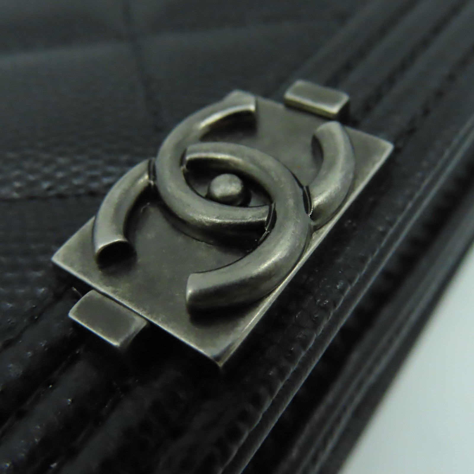 CHANEL 菱格Caviar皮革WOC Wallet On Chain Shoulder Bag銀扣鏈帶肩帶袋黑色
