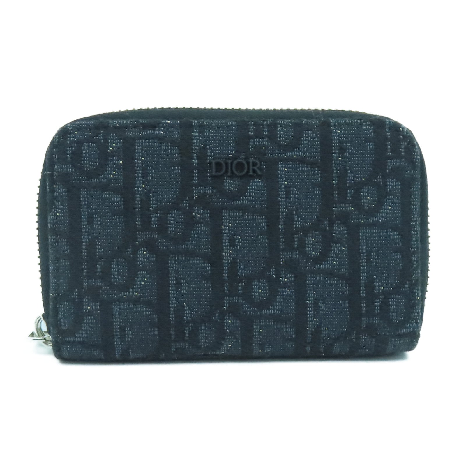 Dior 帆布Coin Purse銀扣零錢包黑色