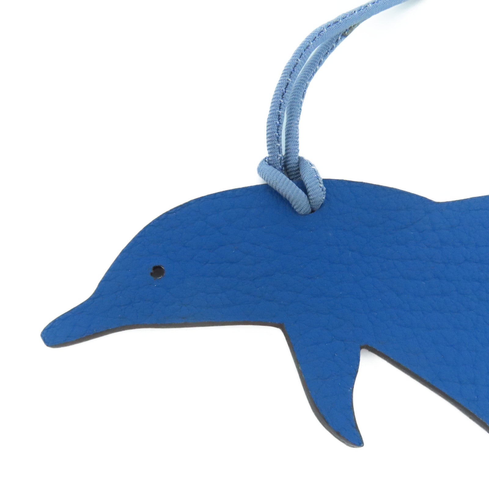 HERMES Epsom皮革Petit H Dolphin Charm掛飾粉紅色/藍色