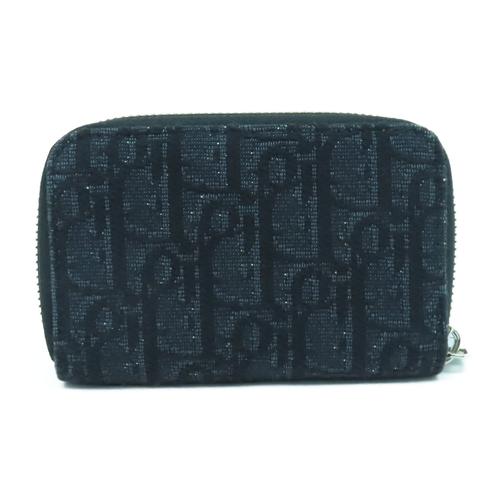 Dior 帆布Coin Purse銀扣零錢包黑色