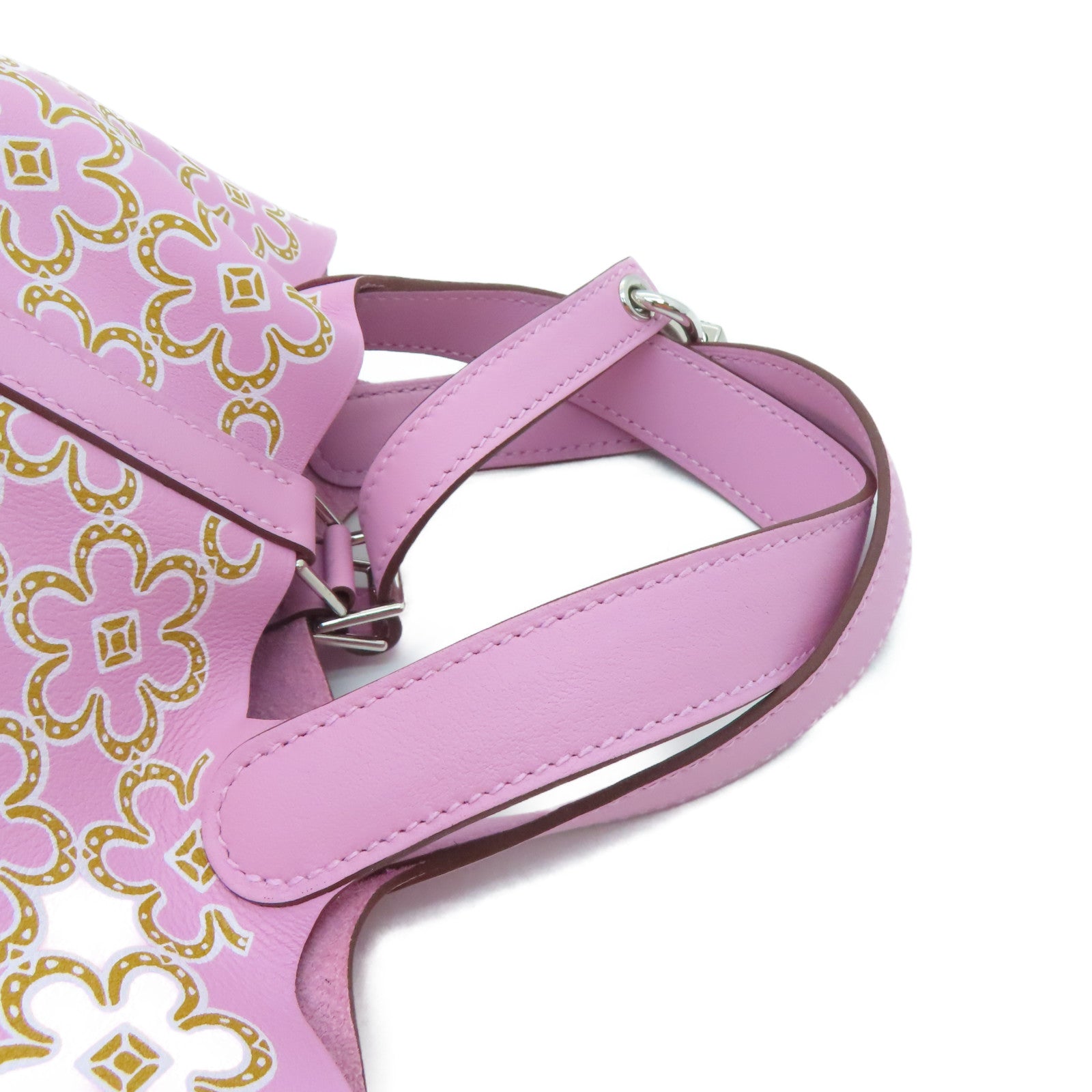 HERMES Swift皮革Micro Picotin Lucky Daisy银扣手挽袋Mauve Sylvestre锦葵紫色