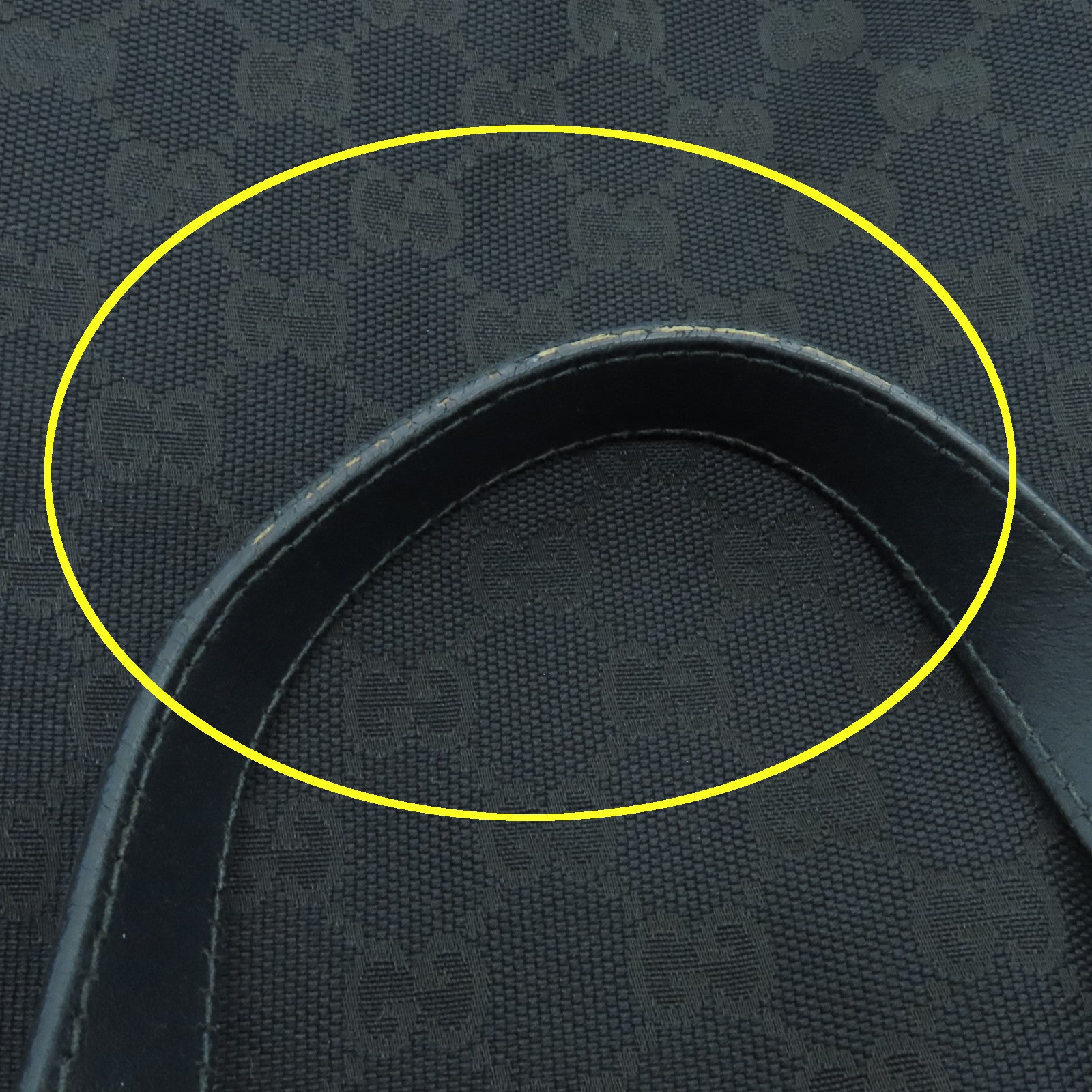 GUCCI 帆布Tote Bag銀扣手挽袋/肩背袋黑色