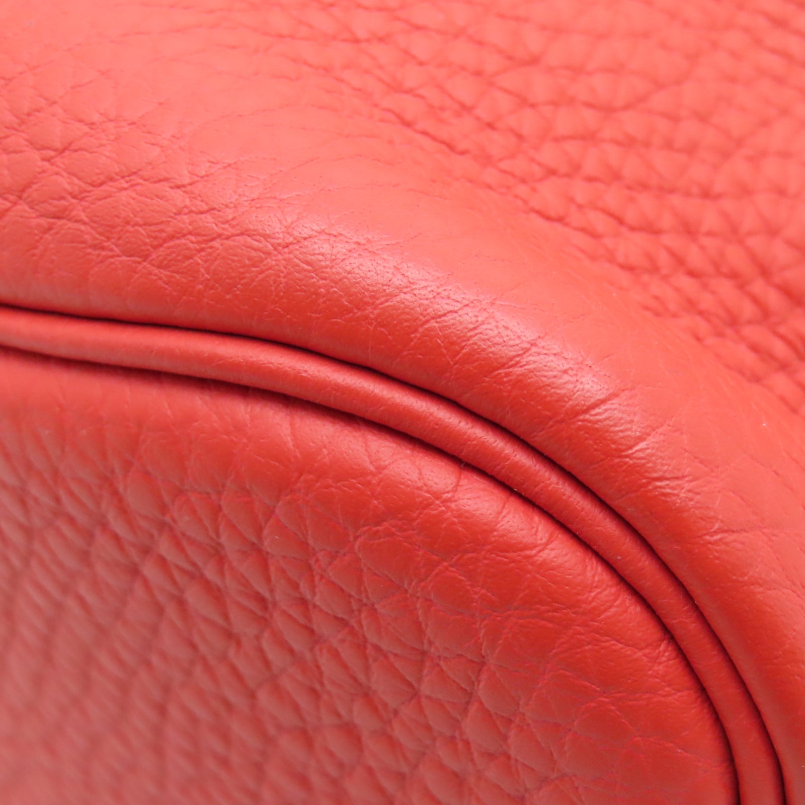 HERMES Taurillon Clemence皮革So Kelly 22銀扣肩背袋牡丹紅色