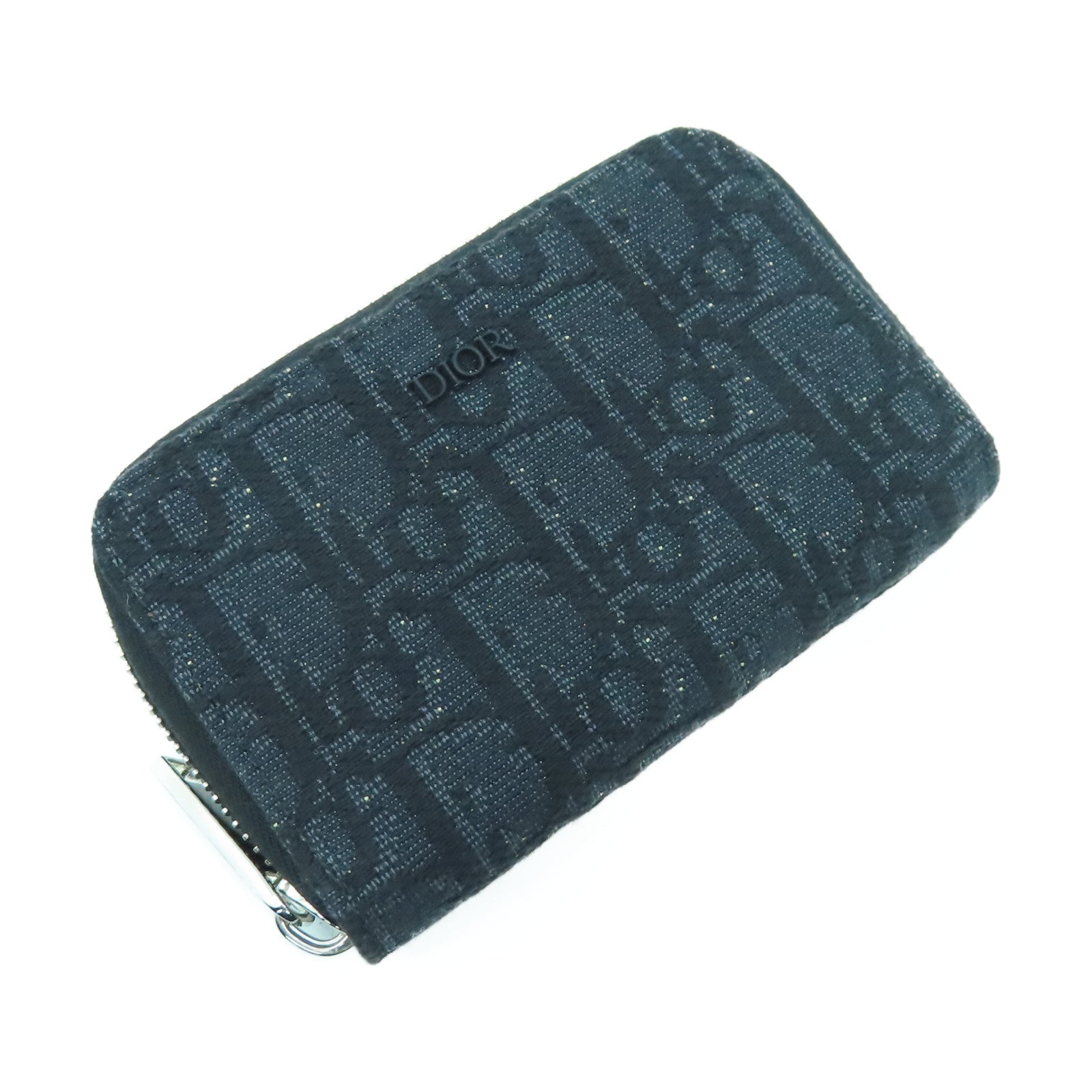 Dior 帆布Coin Purse銀扣零錢包黑色