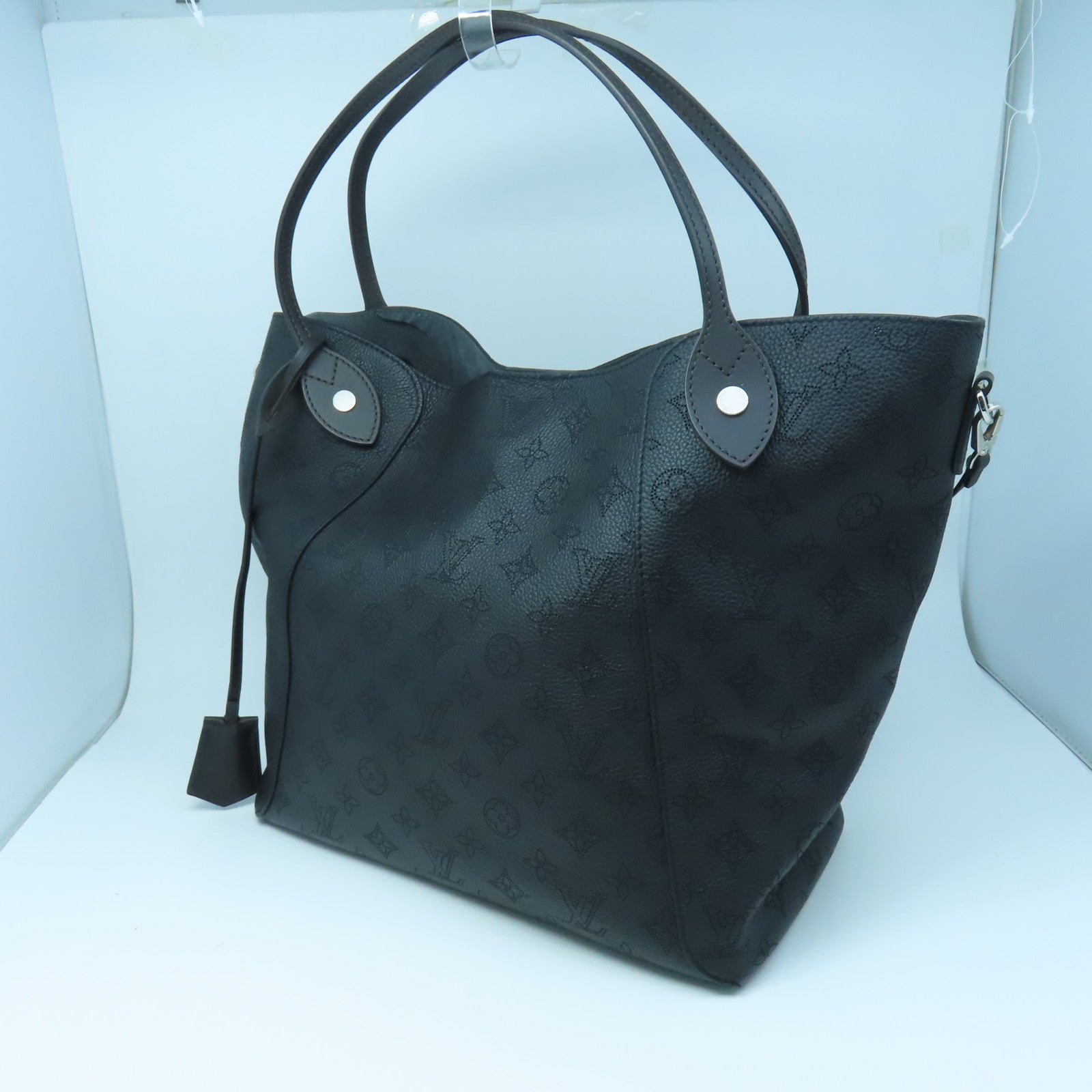 LOUIS VUITTON Mahina Hina MM Silver Buckle Handle Bag Black