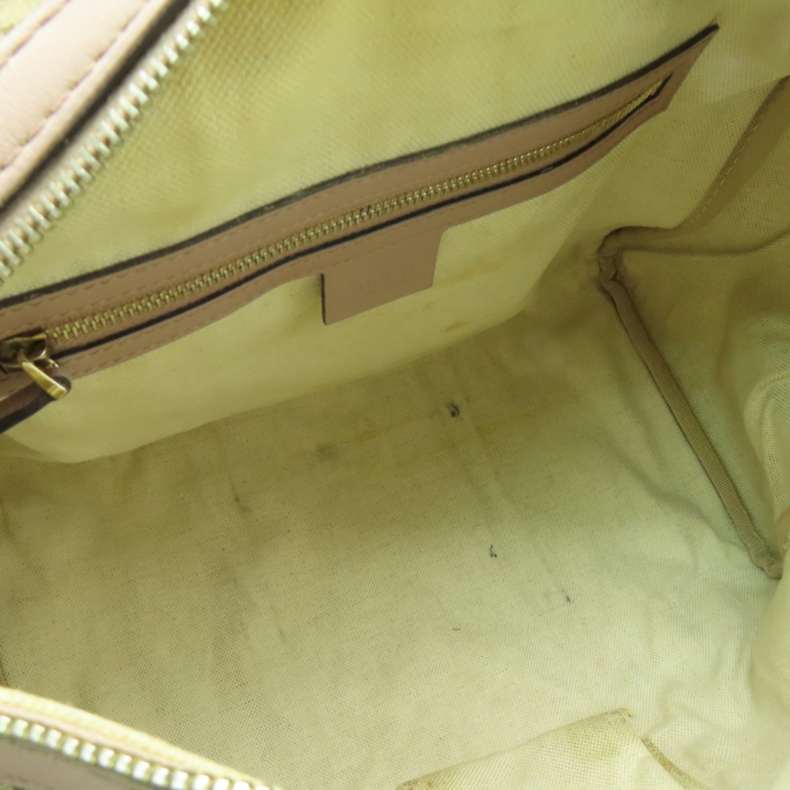 GUCCI 帆布2way Shoulder Bag金扣手挽肩背兩用袋米色/粉紅色