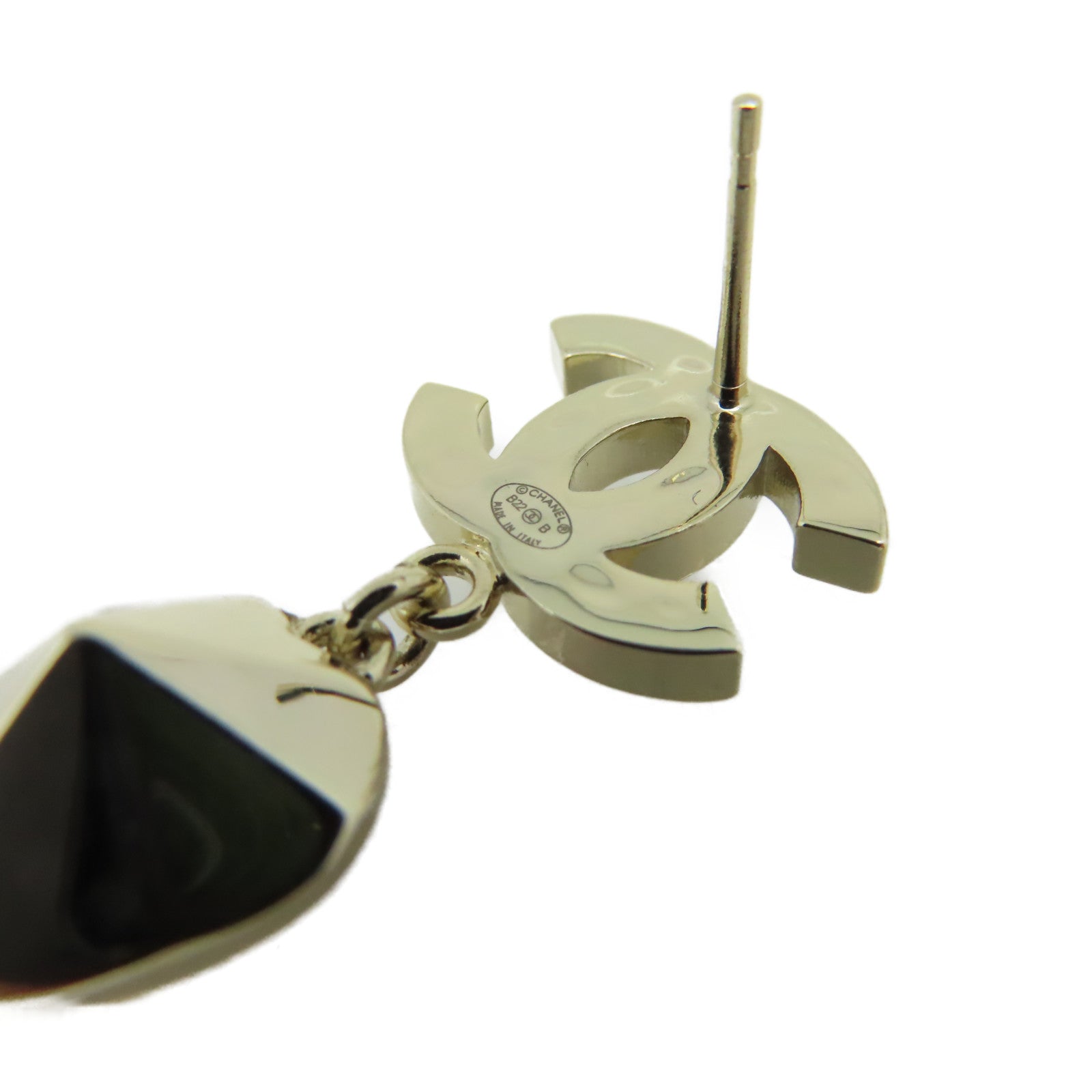 CHANEL 金屬/仿珍珠CC Earrings耳環粉紅色/金色