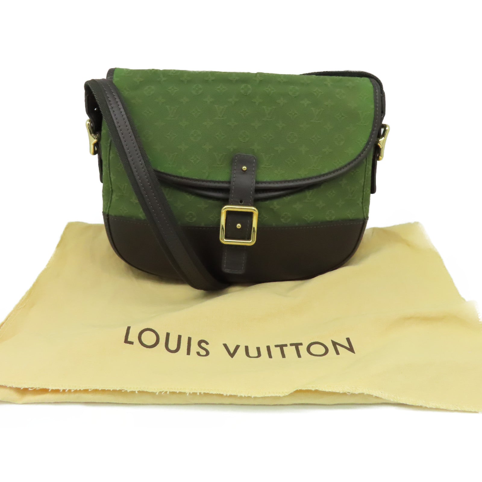 LOUIS VUITTON 【激減優惠】Monogram Mini Berangene Shoulder Bag肩背袋綠色/啡色