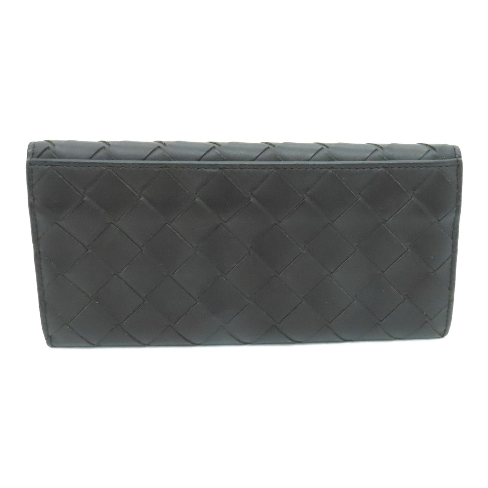 BOTTEGA VENETA Textured Leather Long Wallet Brown