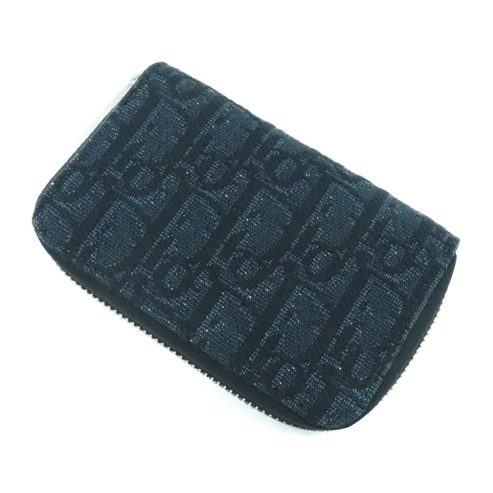 Dior 帆布Coin Purse銀扣零錢包黑色