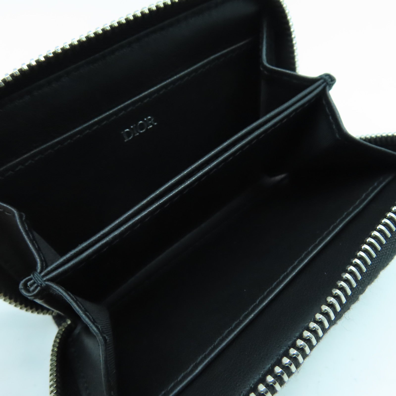 Dior 帆布Coin Purse銀扣零錢包黑色