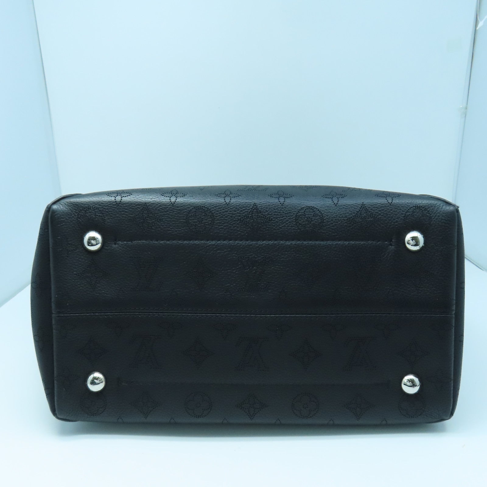 LOUIS VUITTON Mahina Hina MM Silver Buckle Handle Bag Black