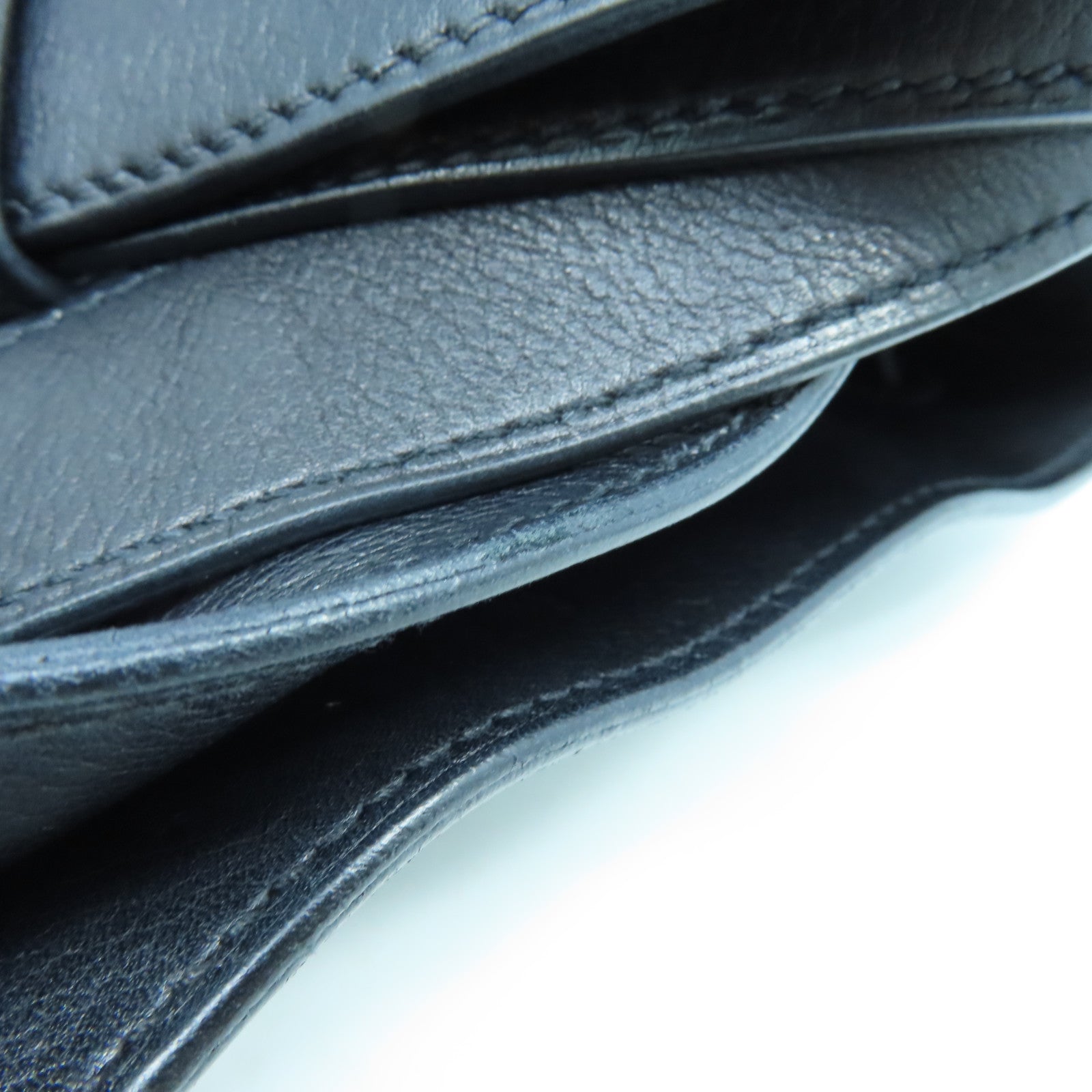 HERMES Evercalf皮革So Kelly銀扣肩背袋黑色