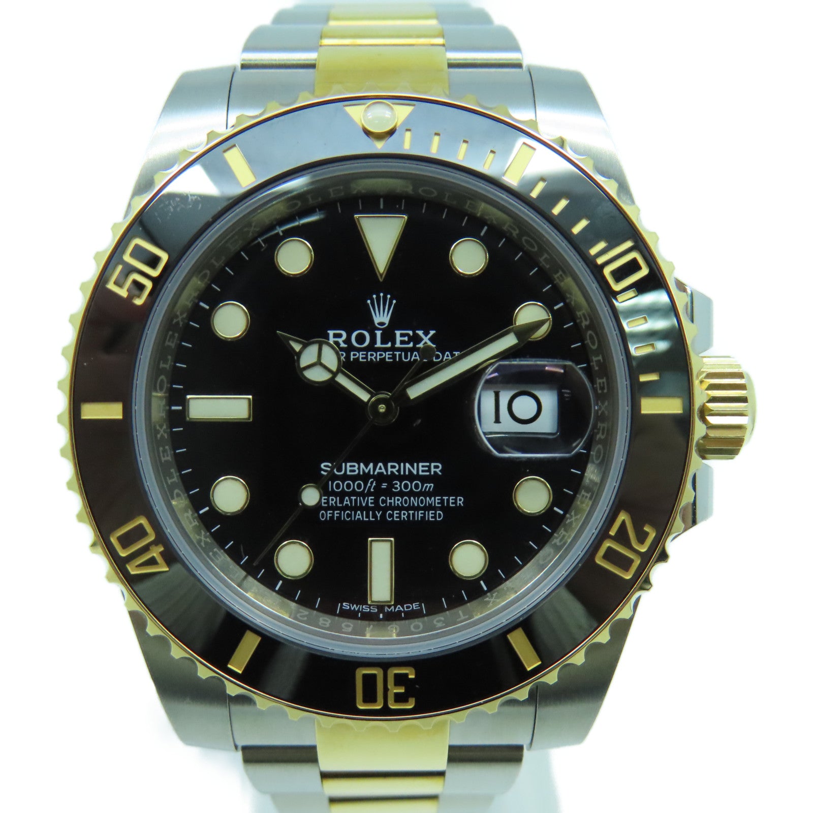 ROLEX 【激減優惠】Submarinar Date 18K黃金/不鏽鋼手錶自動機芯黑色