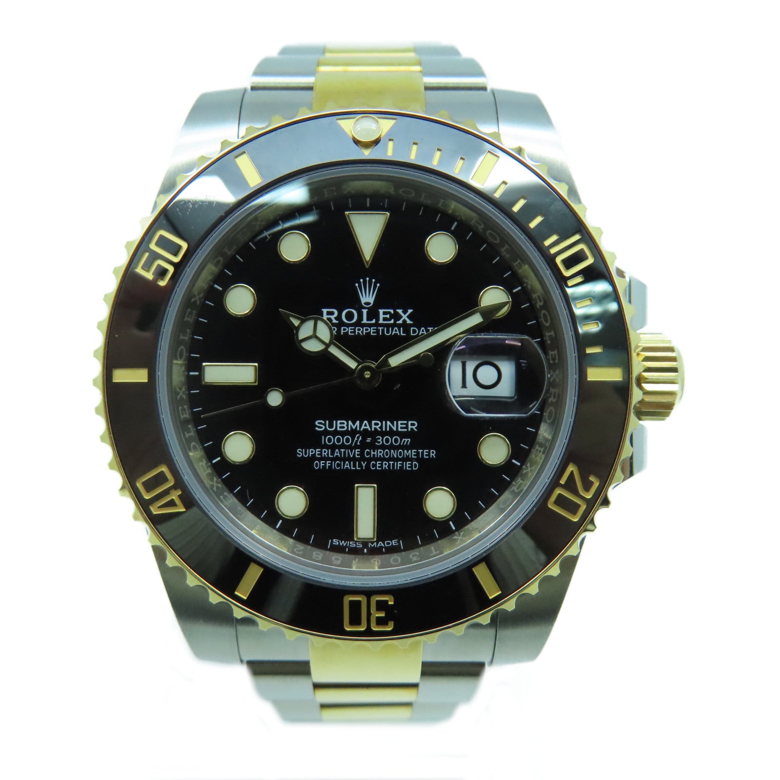ROLEX 【激減優惠】Submarinar Date 18K黃金/不鏽鋼手錶自動機芯黑色