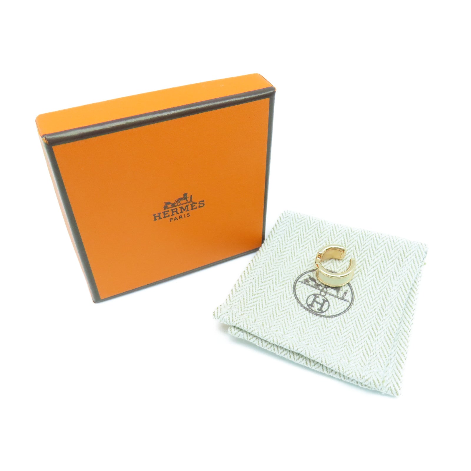 HERMES 金屬Olympe Ear Cuff耳骨夾/耳環金色/Nata色