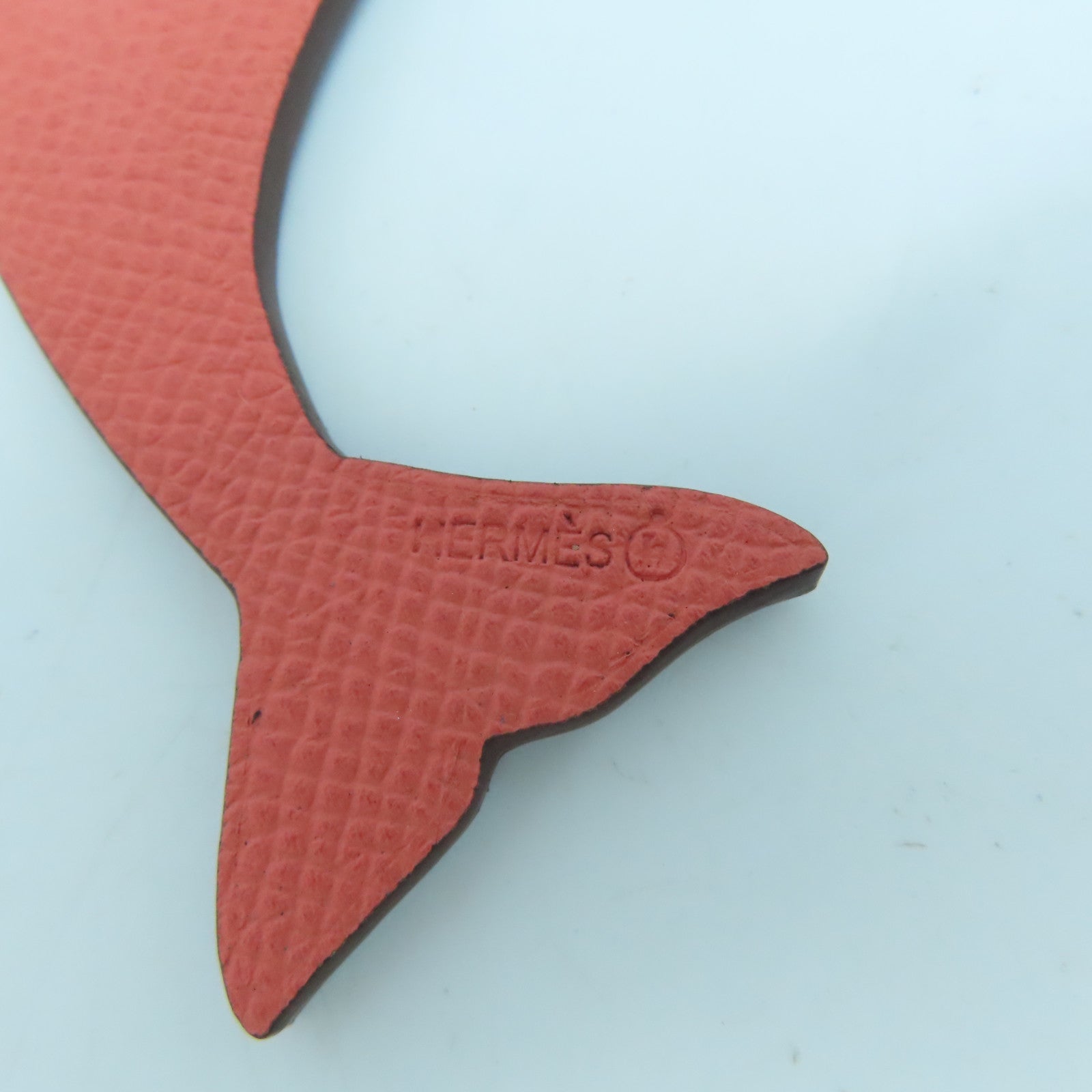 HERMES Epsom皮革Petit H Dolphin Charm掛飾粉紅色/藍色
