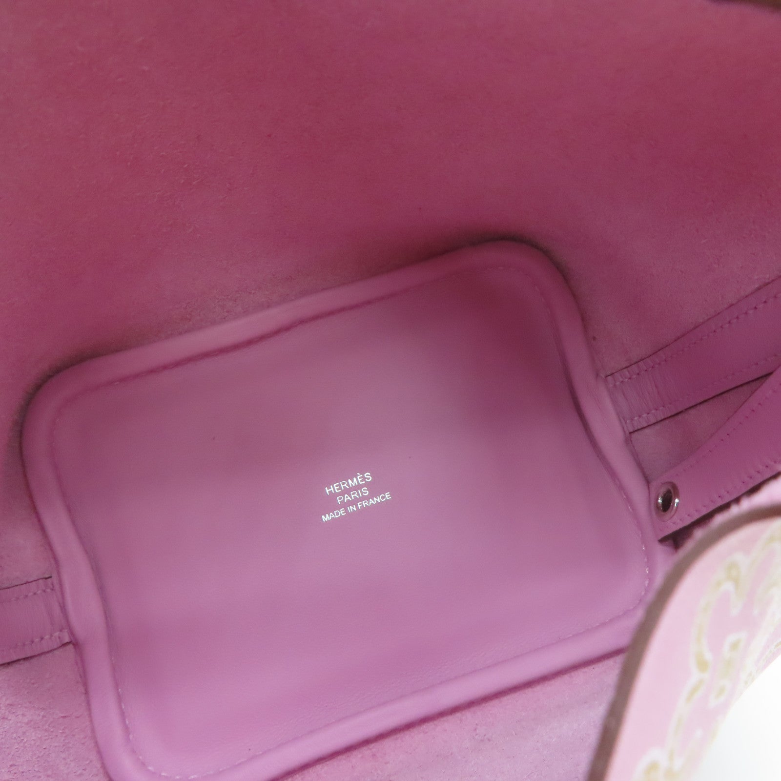HERMES Swift皮革Micro Picotin Lucky Daisy银扣手挽袋Mauve Sylvestre锦葵紫色