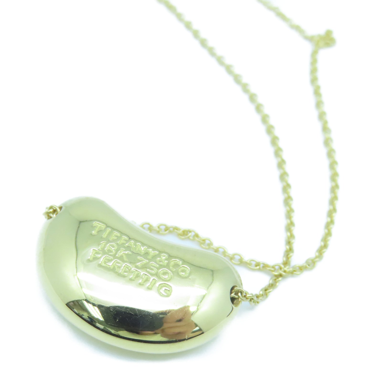 TIFFANY＆CO 18K黃金Bean Necklace 18mm項鍊