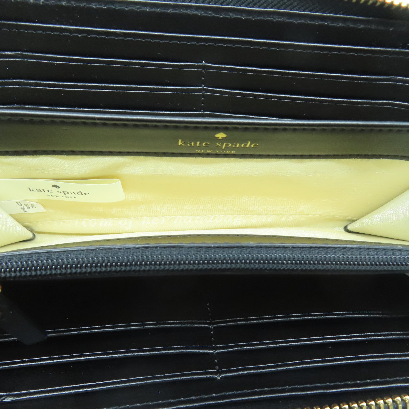 Kate Spade 【激減優惠】牛皮皮革Long Wallet金扣長錢包黑色/藍色