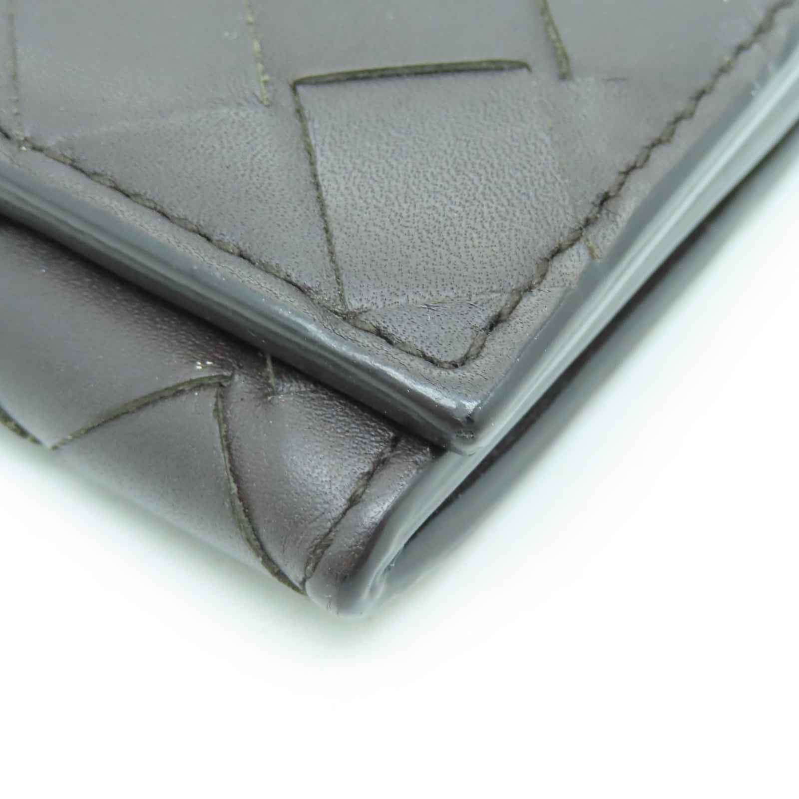 BOTTEGA VENETA Textured Leather Long Wallet Brown