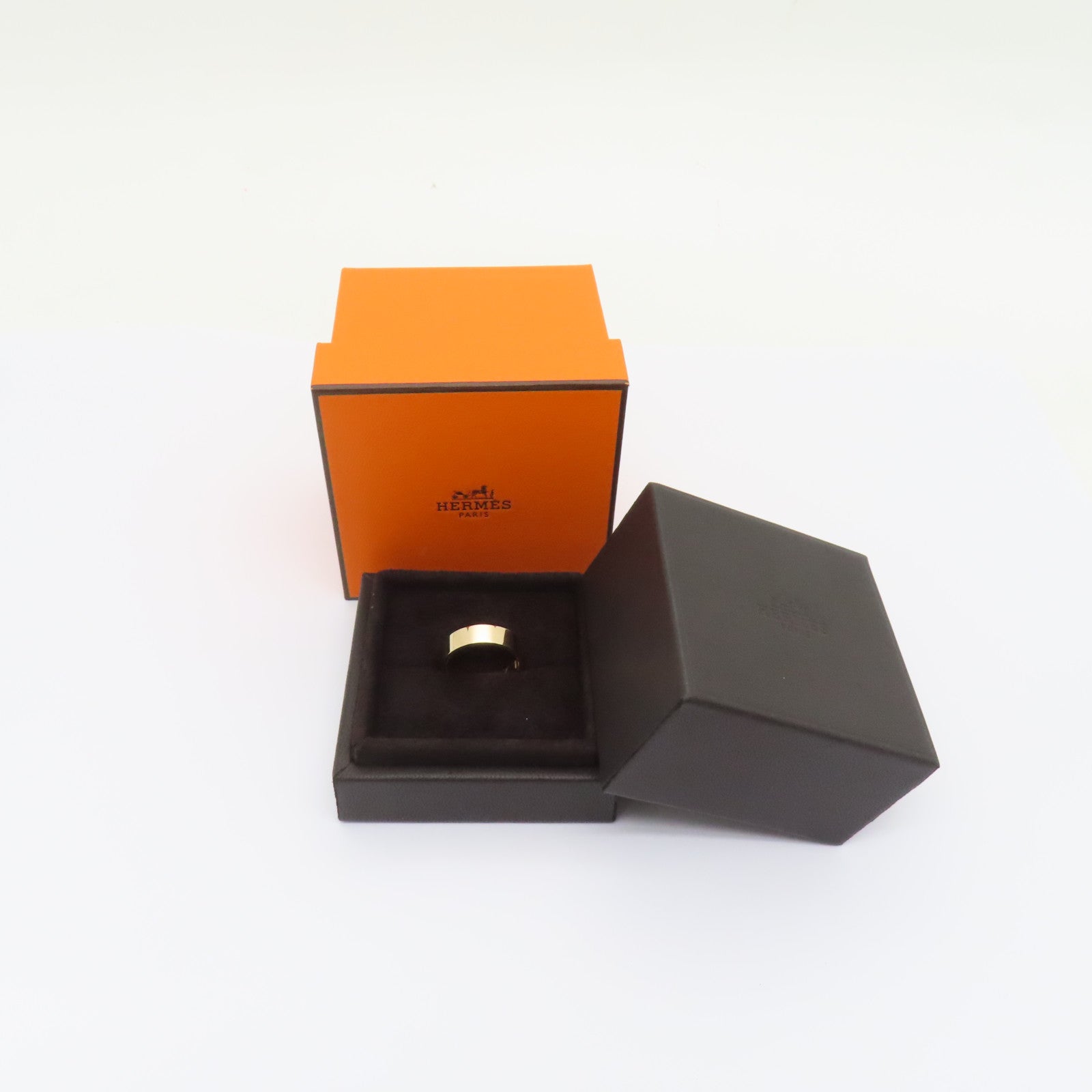 HERMES 18K玫瑰金H D Ancre Ring 0.07ct戒指US#7.5/Hermes#56
