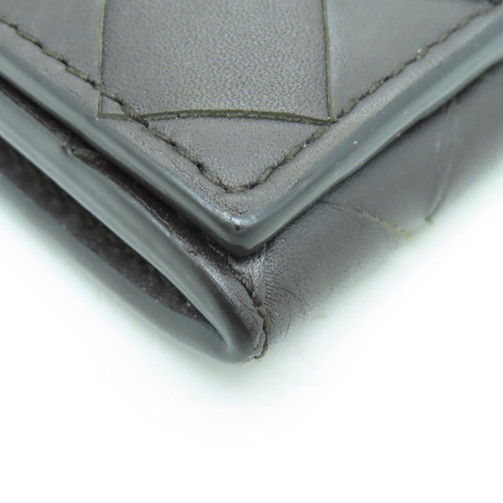 BOTTEGA VENETA Textured Leather Long Wallet Brown