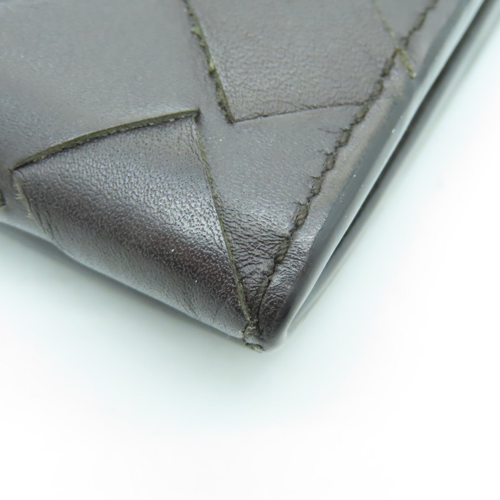 BOTTEGA VENETA Textured Leather Long Wallet Brown