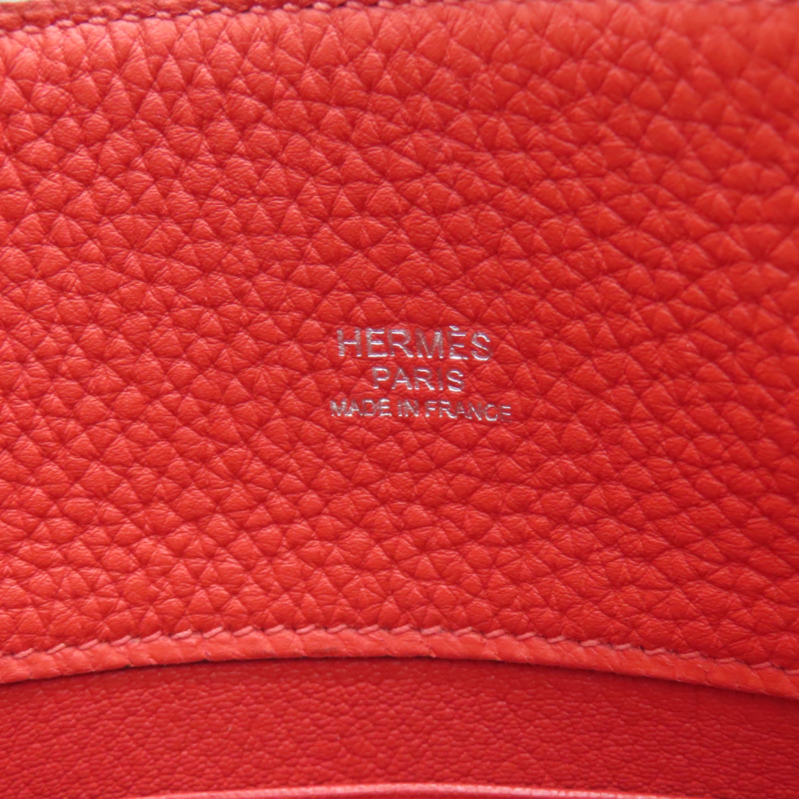 HERMES Taurillon Clemence皮革So Kelly 22銀扣肩背袋牡丹紅色