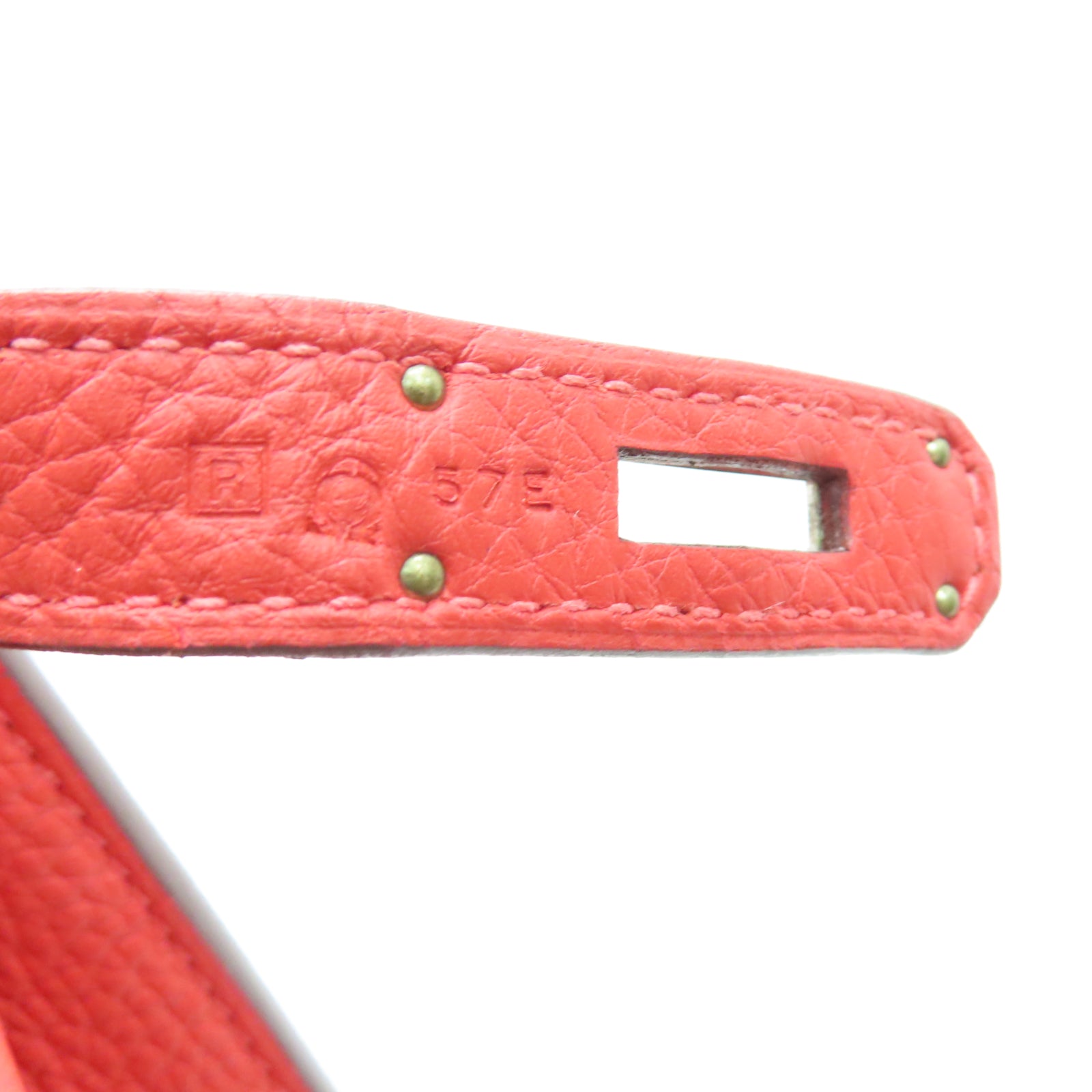 HERMES Taurillon Clemence皮革So Kelly 22銀扣肩背袋牡丹紅色