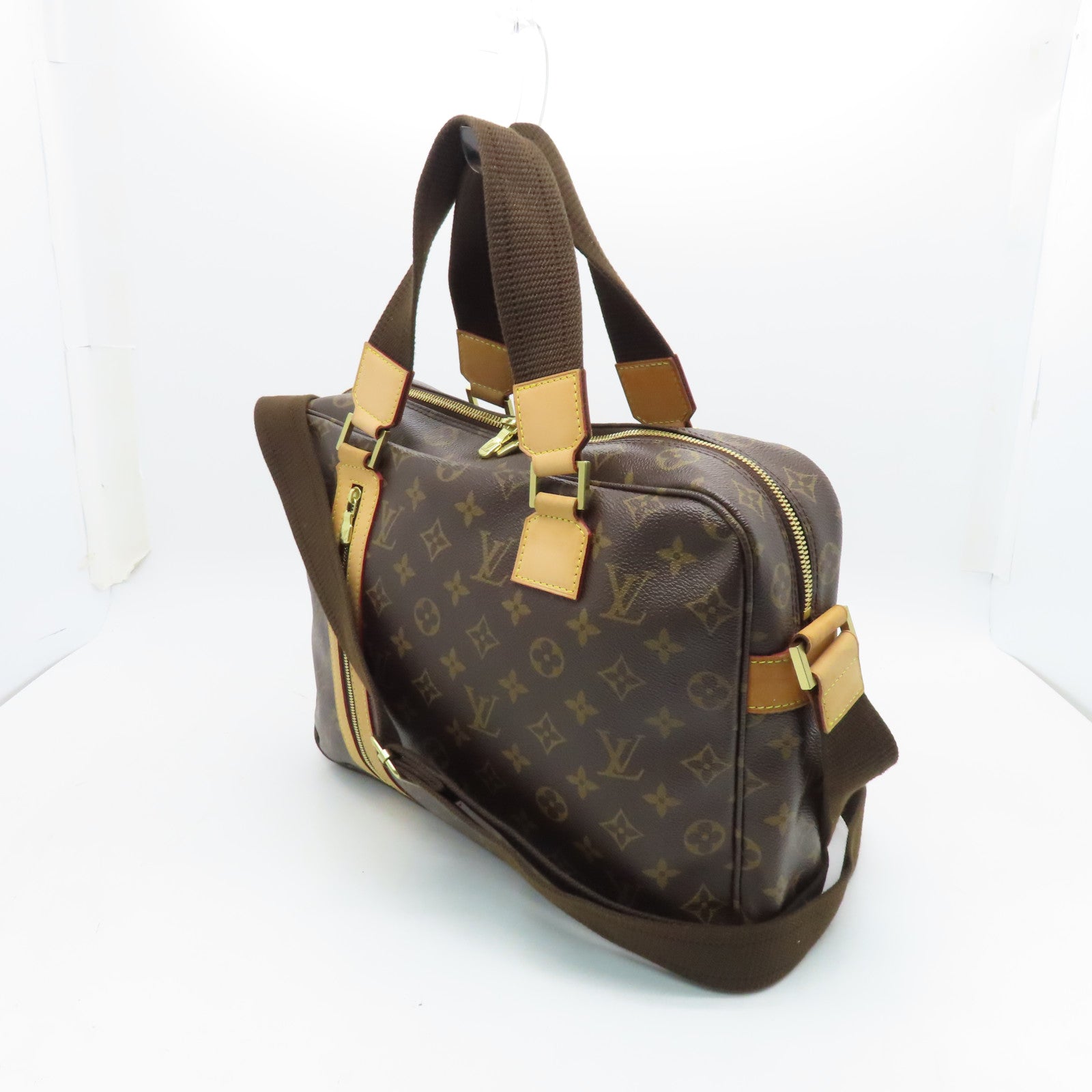 LOUIS VUITTON Monogram Sac Bosphore Gold Buckle Handle Shoulder Bag Brown