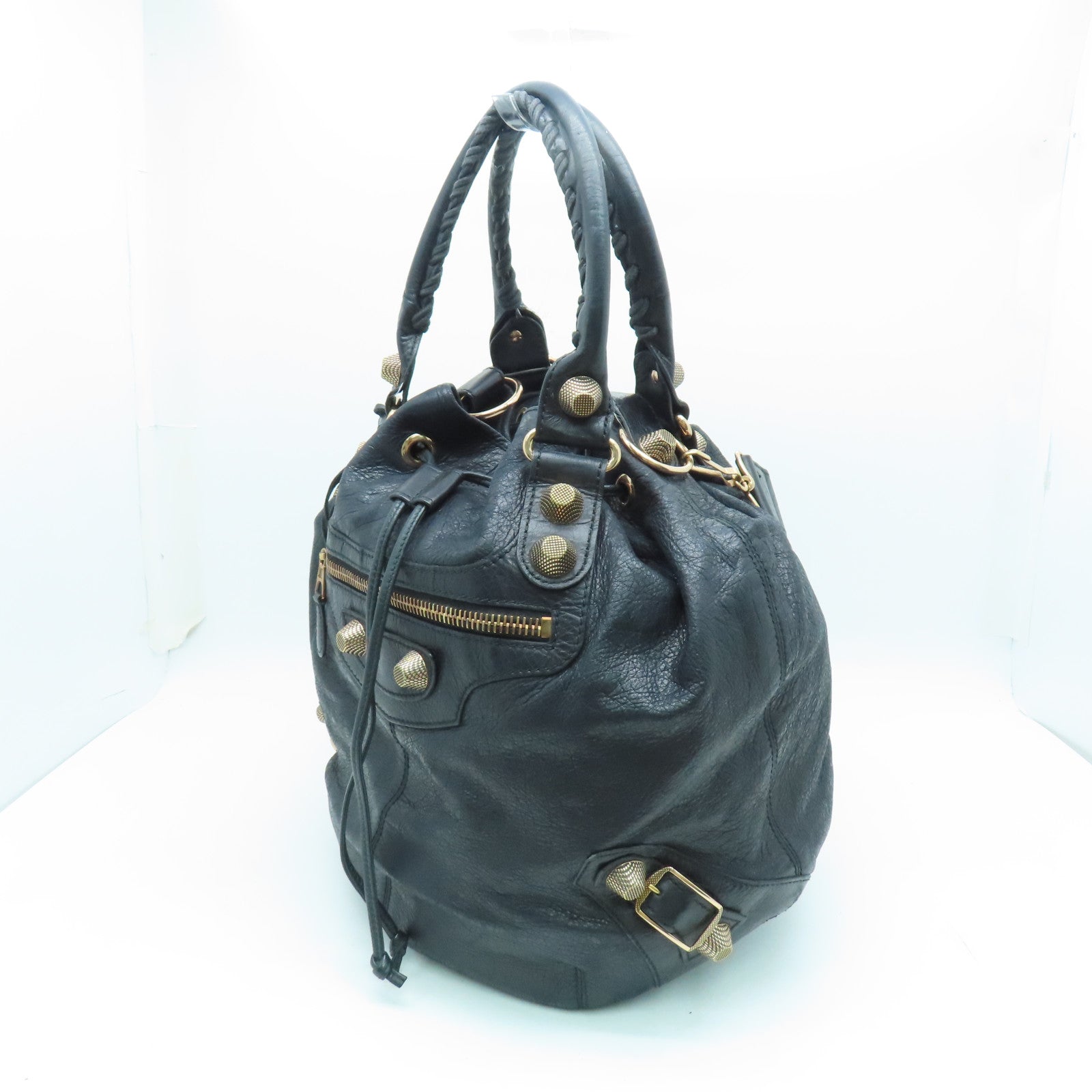 BALENCIAGA 羊皮皮革Shoulder Bag金扣手挽肩背两用袋黑色