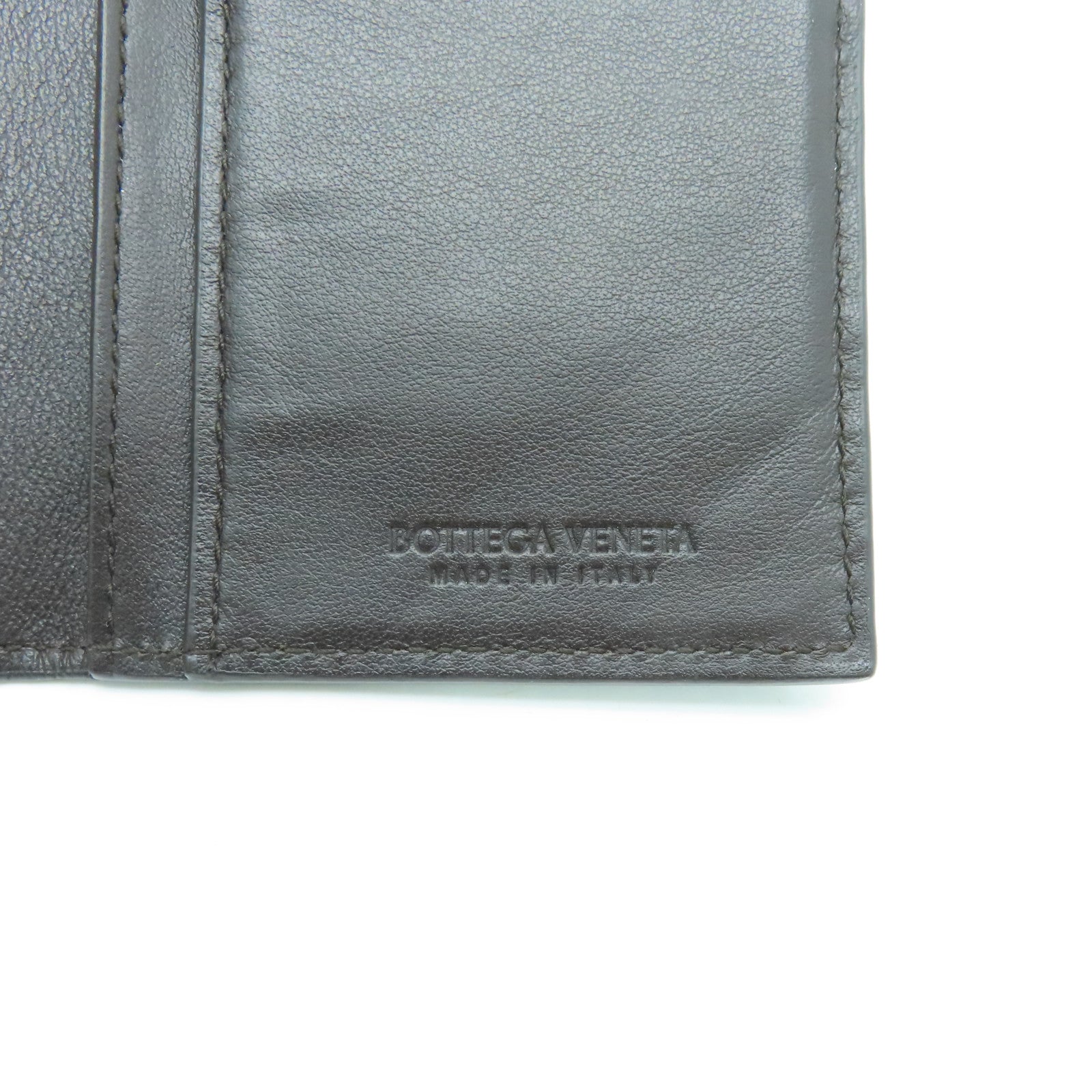 BOTTEGA VENETA Textured Leather Long Wallet Brown