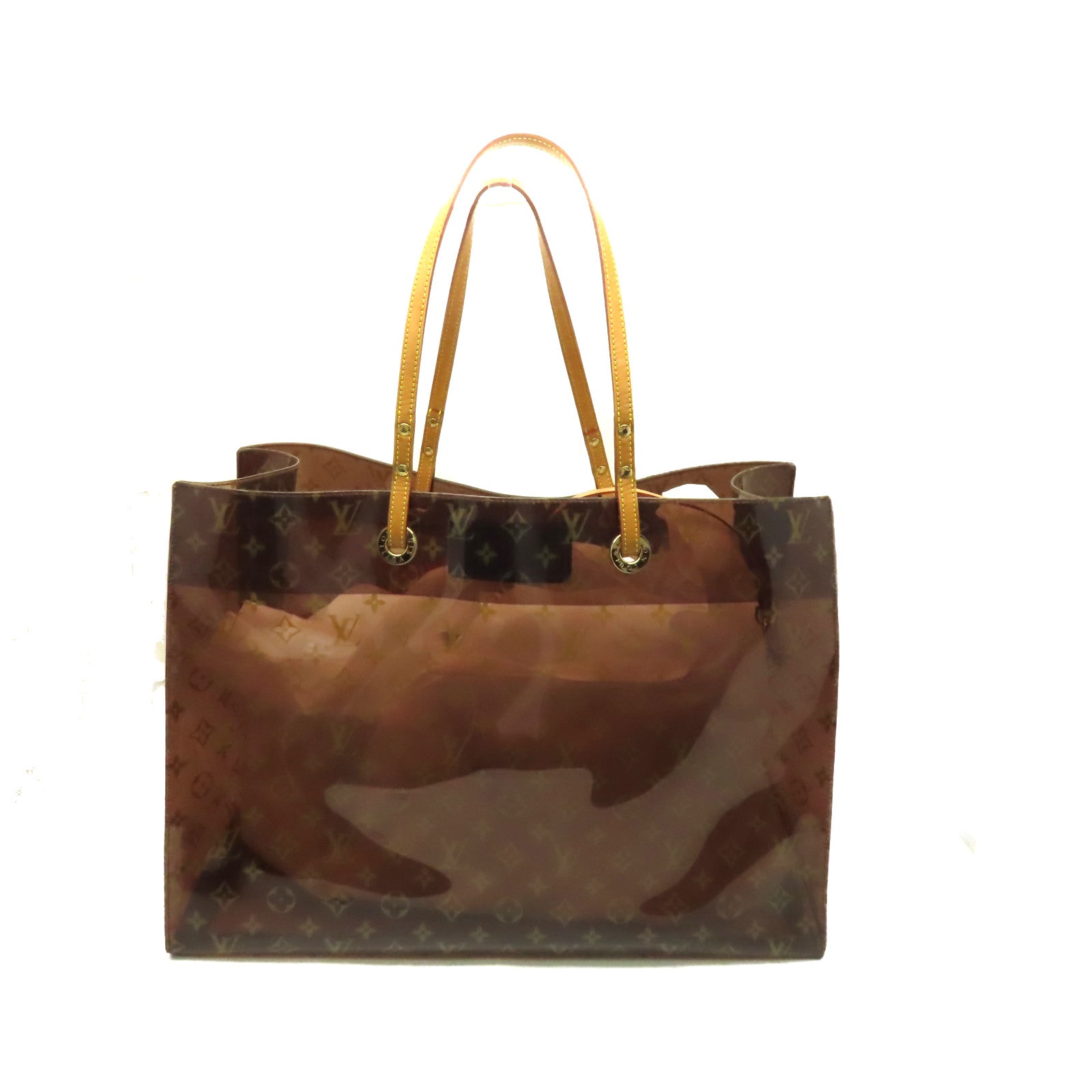 LOUIS VUITTON Monogram Vinyl Ambre Cabas Cruise GM Tote Bag肩背袋啡色