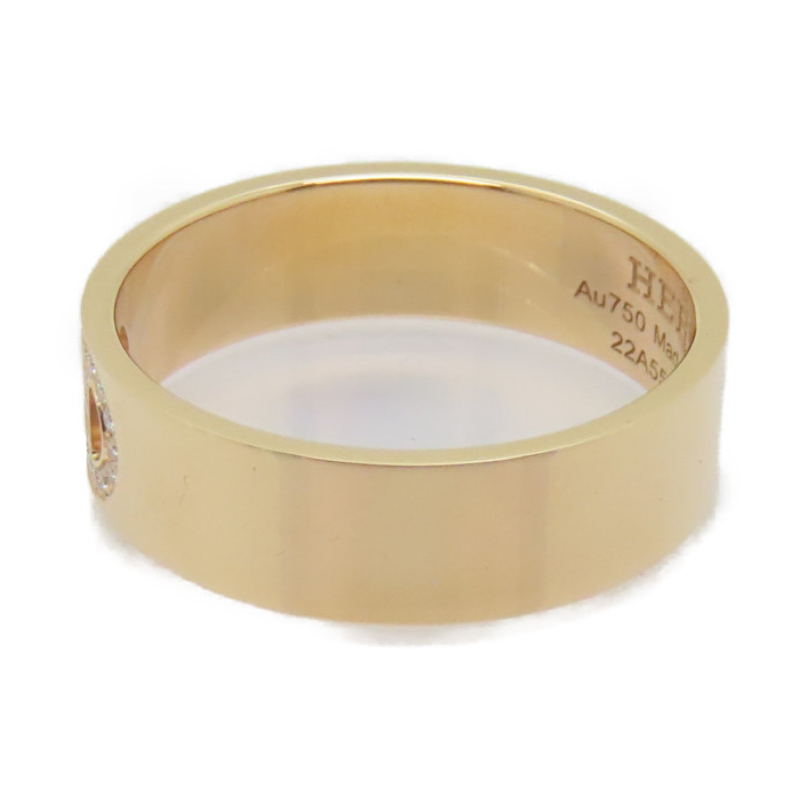 HERMES 18K玫瑰金H D Ancre Ring 0.07ct戒指US#7.5/Hermes#56
