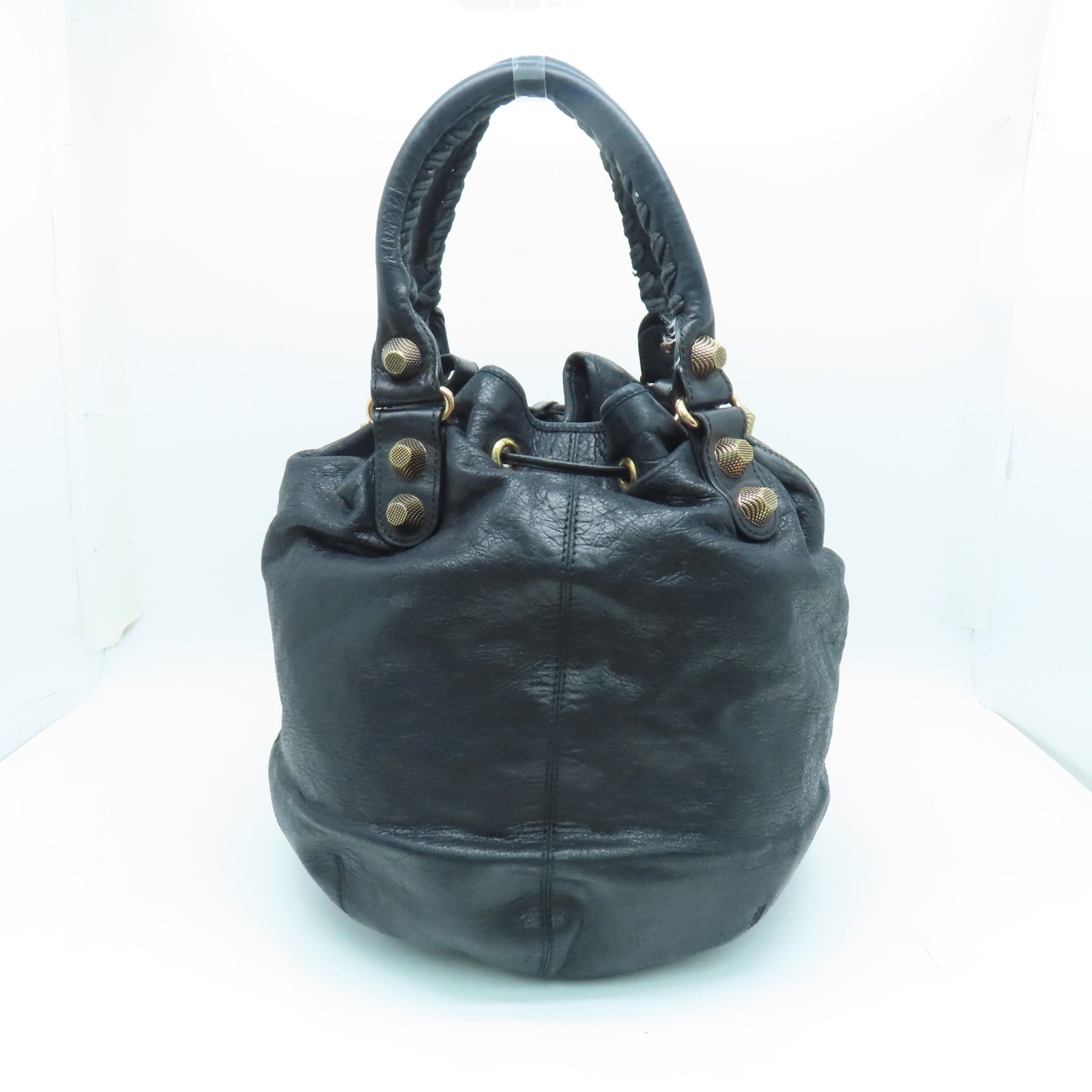 BALENCIAGA 羊皮皮革Shoulder Bag金扣手挽肩背两用袋黑色