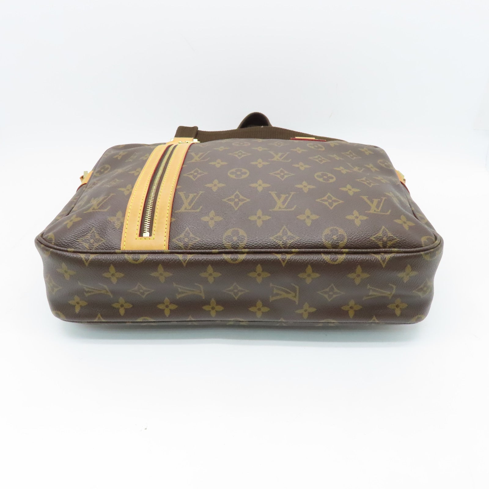 LOUIS VUITTON Monogram Sac Bosphore Gold Buckle Handle Shoulder Bag Brown