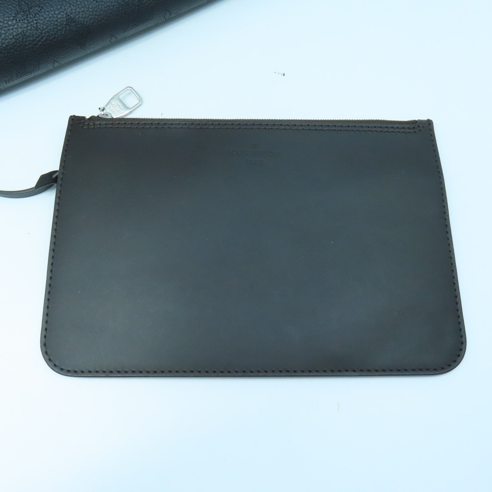 LOUIS VUITTON Mahina Hina MM Silver Buckle Handle Bag Black