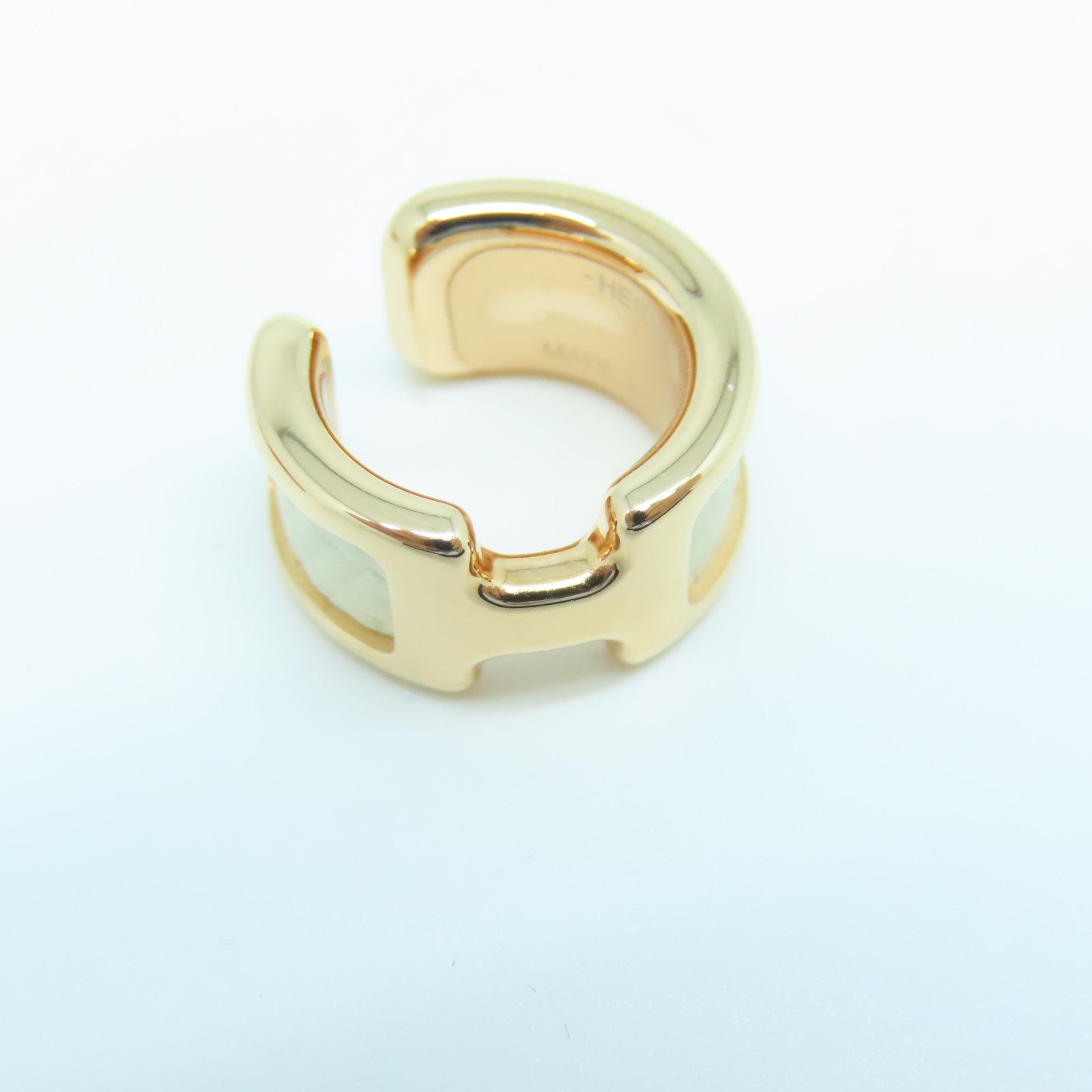 HERMES 金屬Olympe Ear Cuff耳骨夾/耳環金色/Nata色