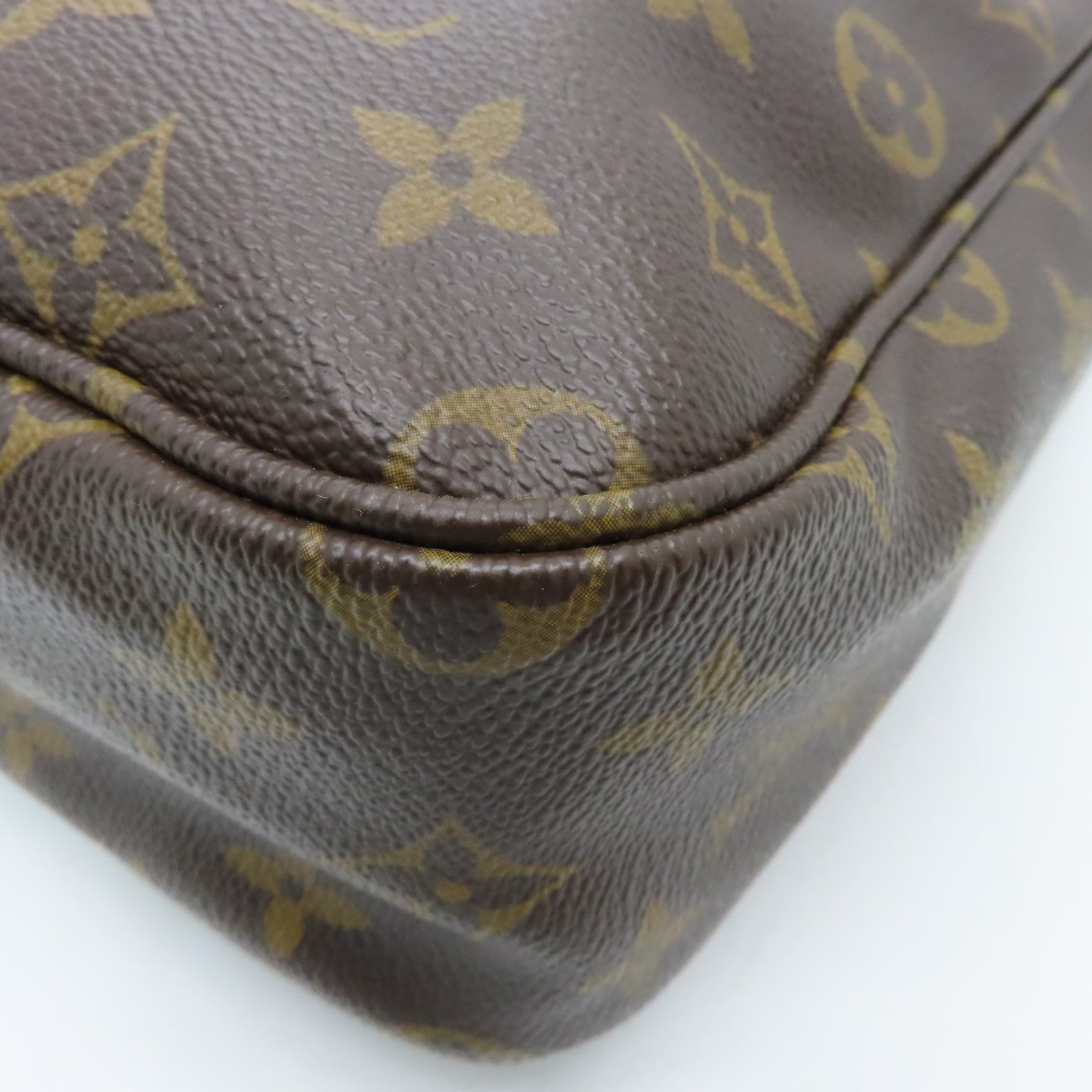 LOUIS VUITTON Monogram Sac Bosphore Gold Buckle Handle Shoulder Bag Brown