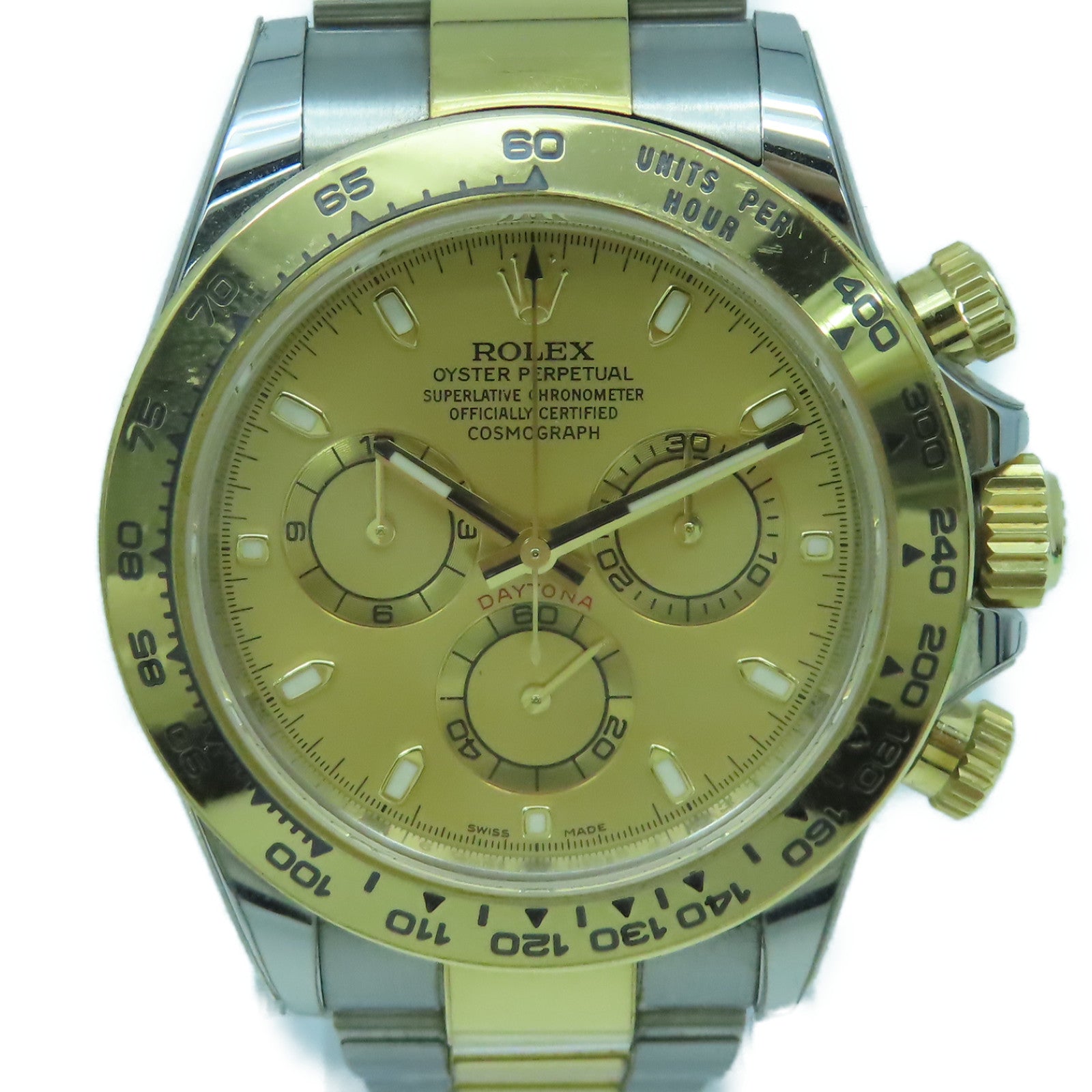 ROLEX Daytona 40mm 18K黃金/不鏽鋼手錶自動機芯金色
