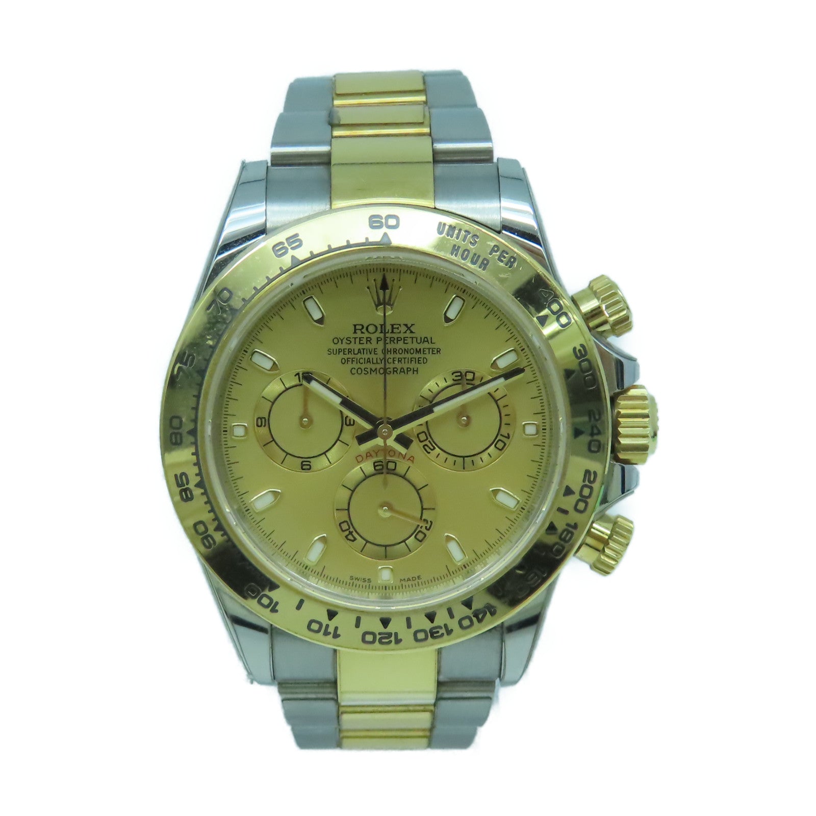 ROLEX Daytona 40mm 18K黃金/不鏽鋼手錶自動機芯金色
