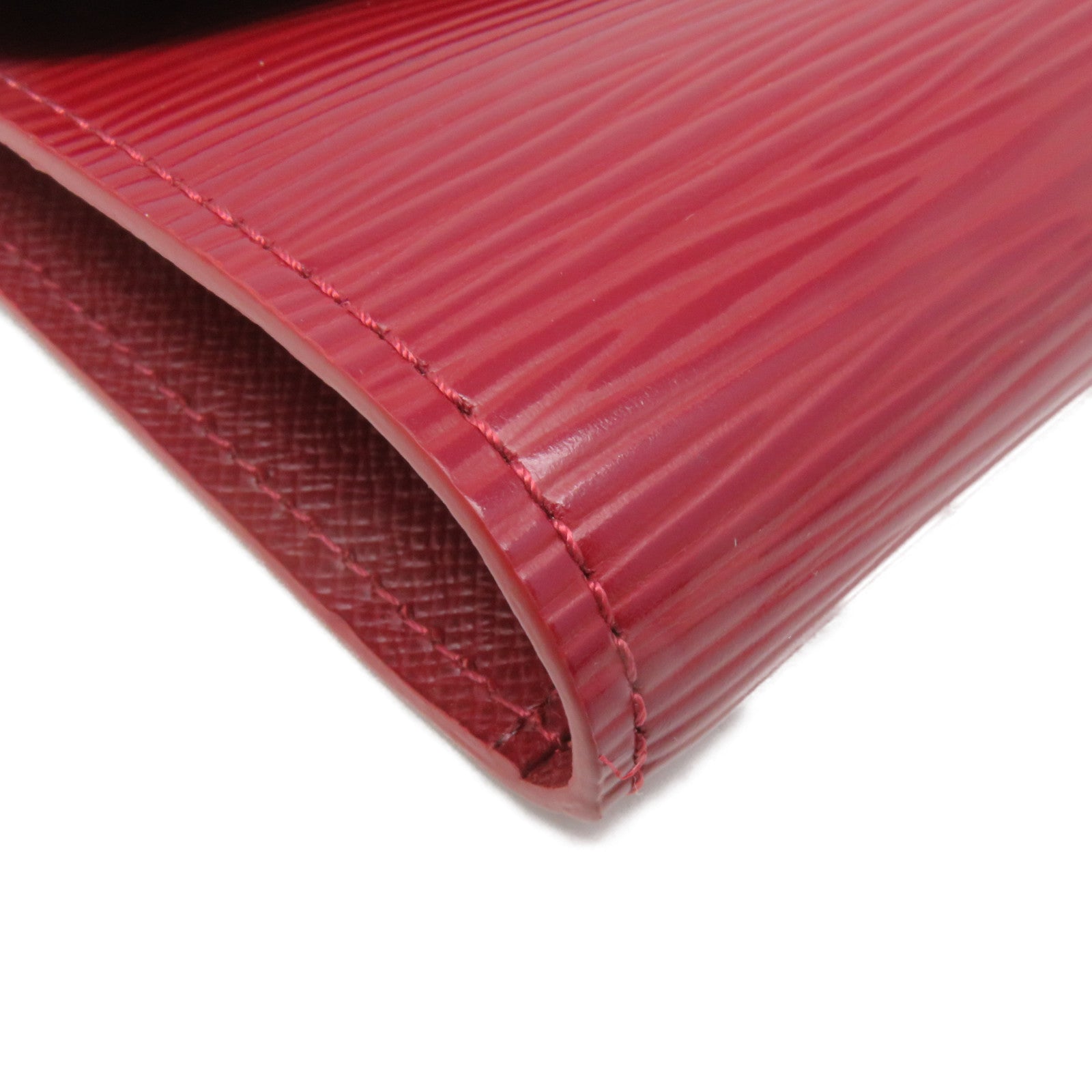 LOUIS VUITTON Epi Long Wallet silver buckle long wallet wine red