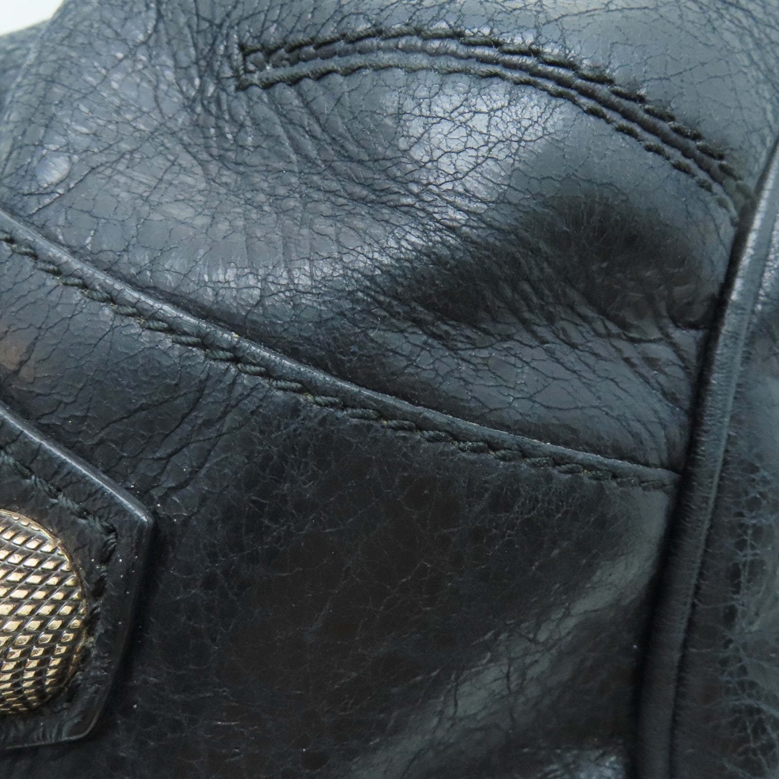 BALENCIAGA 羊皮皮革Shoulder Bag金扣手挽肩背两用袋黑色