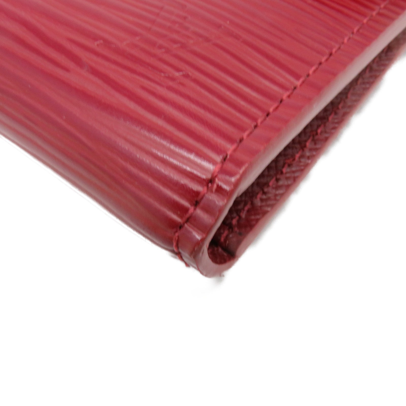 LOUIS VUITTON Epi Long Wallet silver buckle long wallet wine red