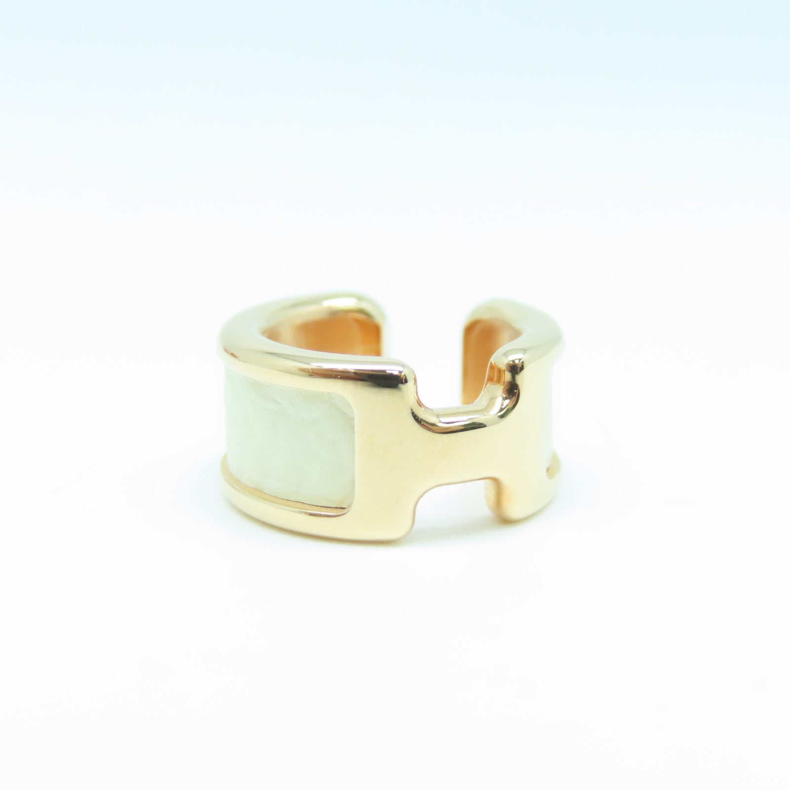 HERMES 金屬Olympe Ear Cuff耳骨夾/耳環金色/Nata色