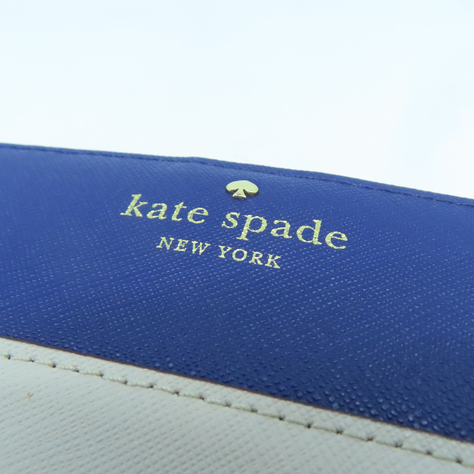 Kate Spade 牛皮皮革Long Wallet金扣長錢包藍色/白色