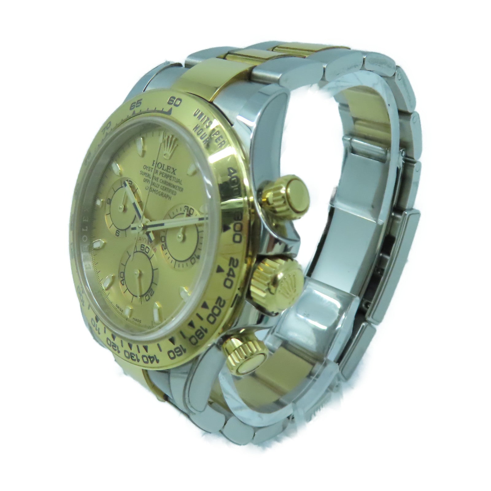 ROLEX Daytona 40mm 18K黃金/不鏽鋼手錶自動機芯金色