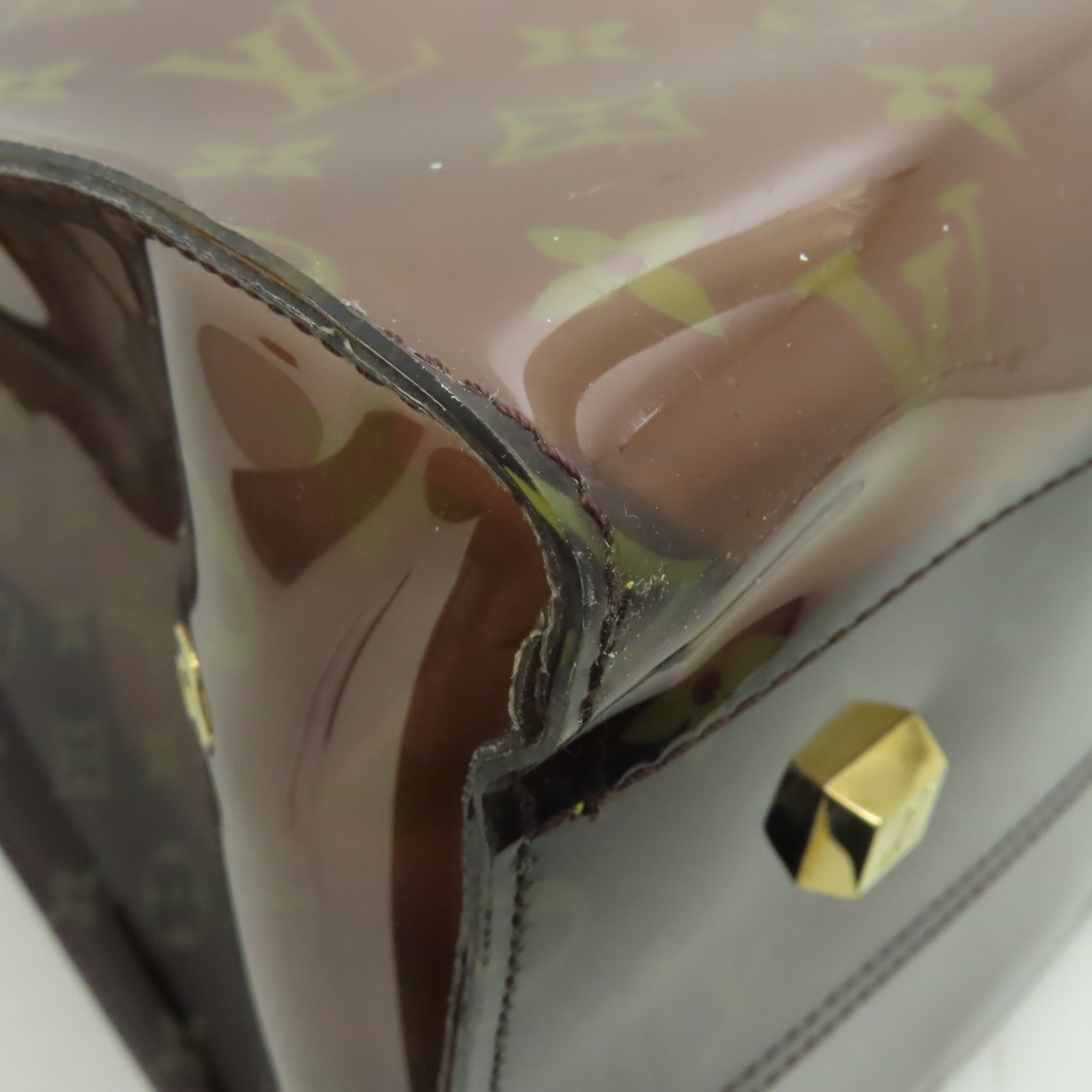 LOUIS VUITTON Monogram Vinyl Ambre Cabas Cruise GM Tote Bag肩背袋啡色