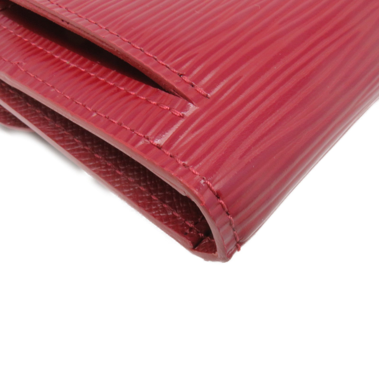 LOUIS VUITTON Epi Long Wallet silver buckle long wallet wine red